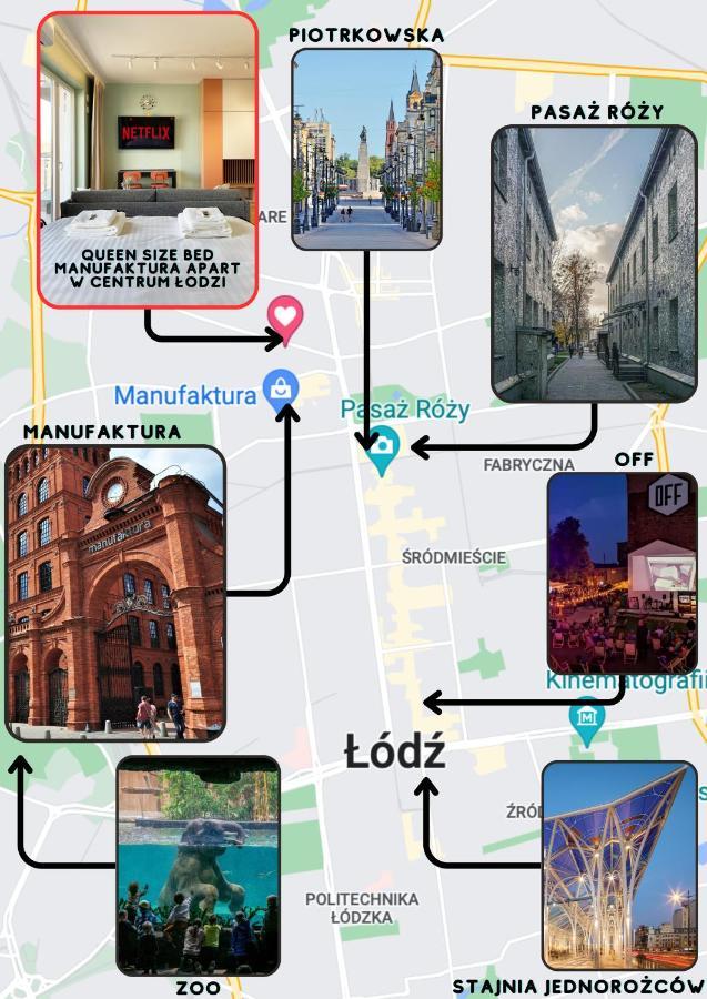 Queen Size Bed - Apartament Obok Manufaktury W Centrum Lodzi - Parking Gratis!!! 外观 照片